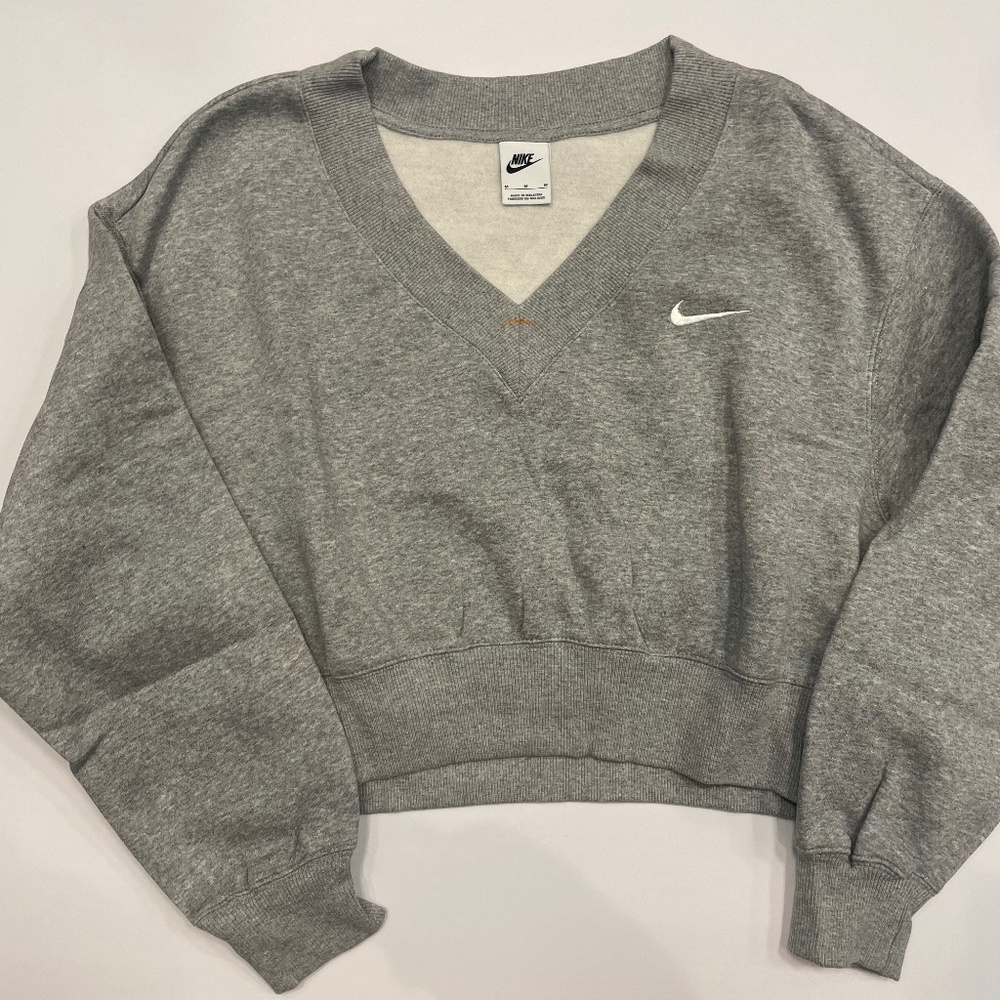 V-Neck Crop Sweatshirt